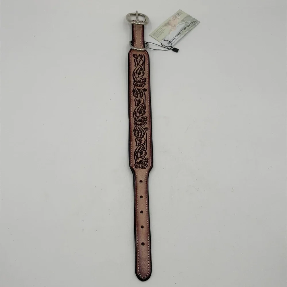 Myra Bag Tooled Leather Cow Dog Trail Collar Medium Padded Western NWT SZ Small
